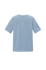 Basic T-Shirt aus Baumwolle – Blau, locker geschnitten