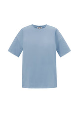 Basic T-Shirt aus Baumwolle – Blau, locker geschnitten