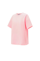 Basic T-Shirt aus Baumwolle – Rosa, locker geschnitten