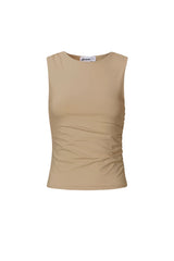 Figurbetontes Scrunch Top - Hellbraun