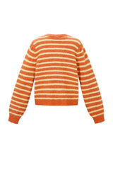 Cardigan in Orange gestreift