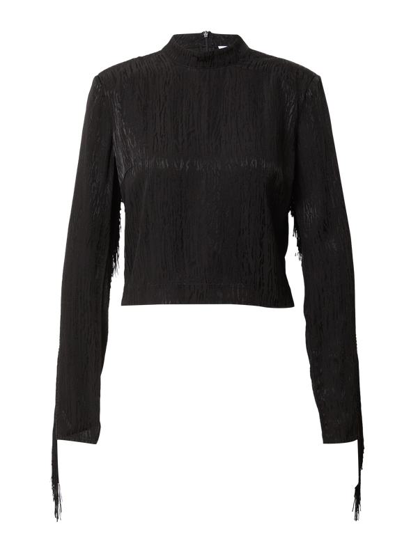 Fransenshirt Bloswen in Schwarz