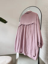 Lange Musselin Bluse Oversize in Mauve