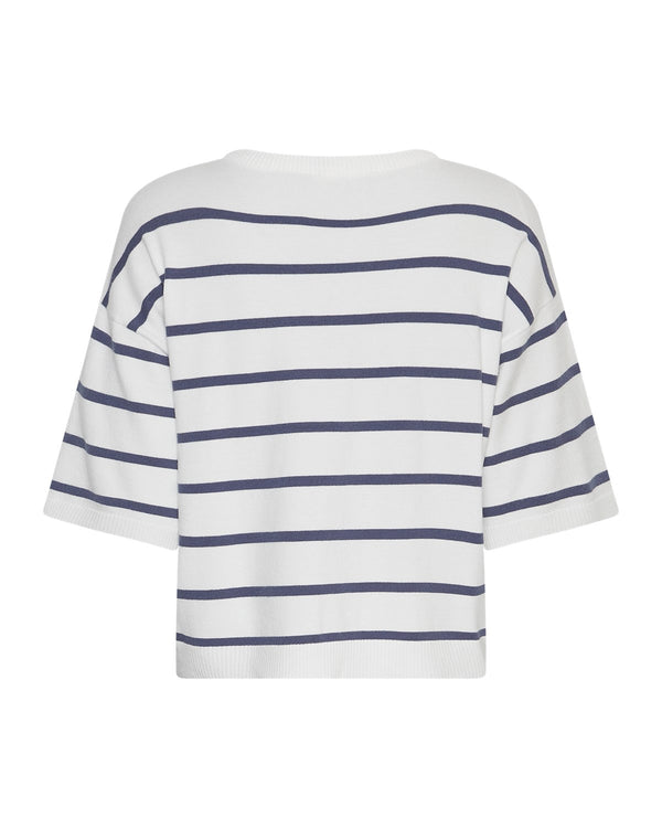 T-Shirt Geanine Rachelle 2/4 in Blau/Weiß