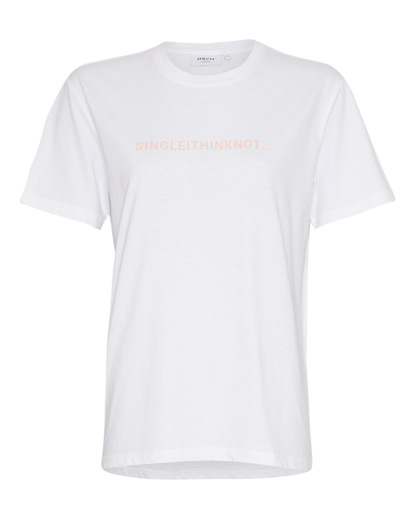 T-Shirt Liv Organic Rubber Print in White/Single