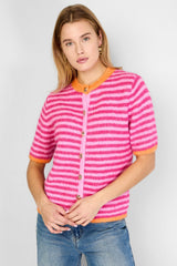 Kurzarm Cardigan Lela Gilet in Pink