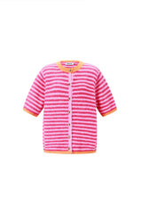Kurzarm Cardigan Lela Gilet in Pink
