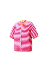 Kurzarm Cardigan Lela Gilet in Pink