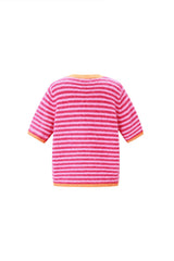 Kurzarm Cardigan Lela Gilet in Pink