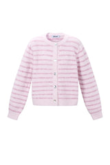 Cardigan in Rosa gestreift
