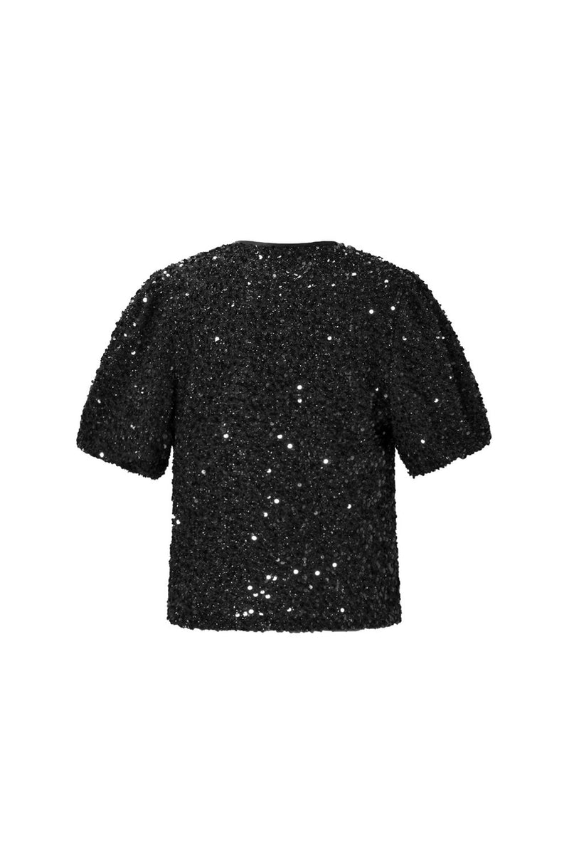 Glitzer Top Lola in schwarz