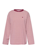 Langarmshirt Vez rot/weiß gestreift