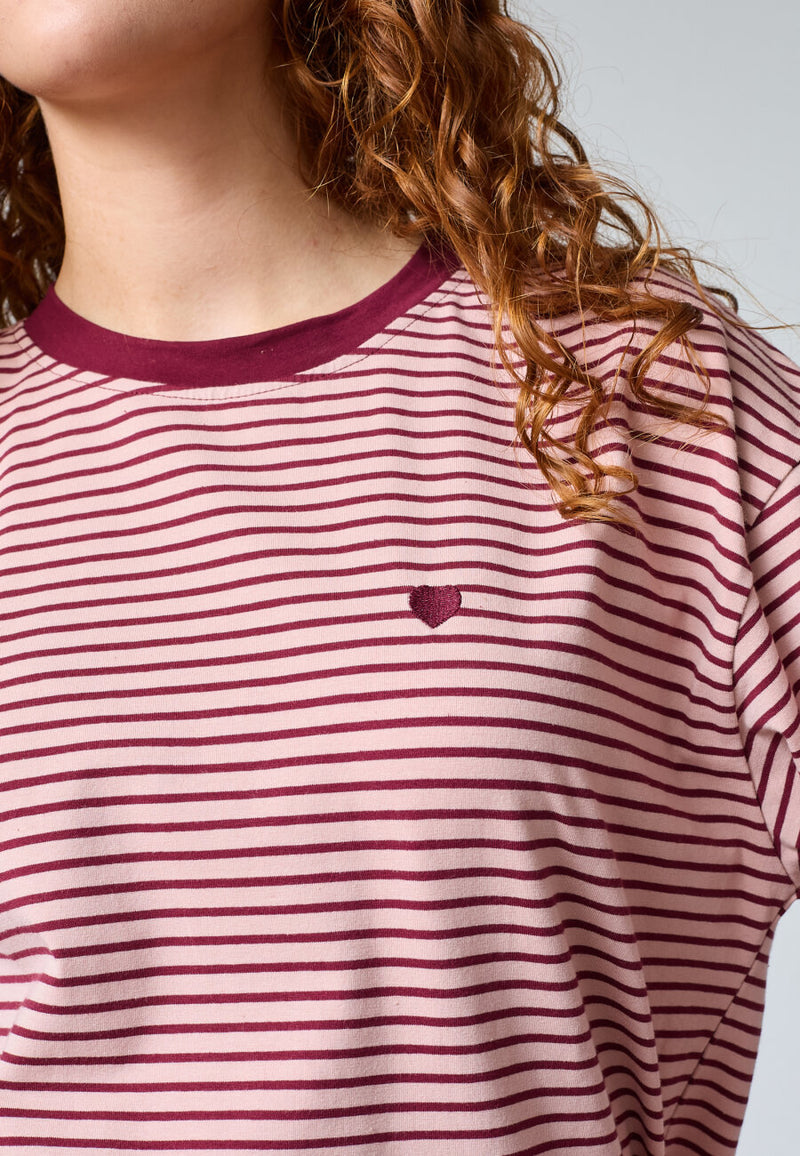 Langarmshirt Vez rot/weiß gestreift