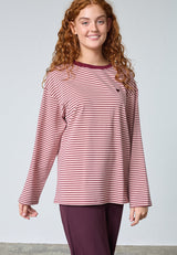 Langarmshirt Vez rot/weiß gestreift