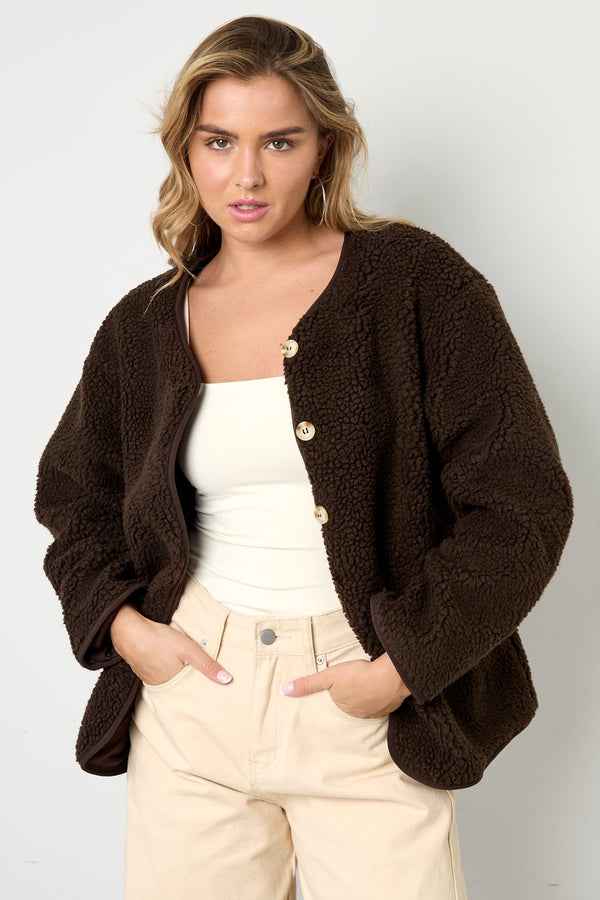 Jacke Teddy in Braun