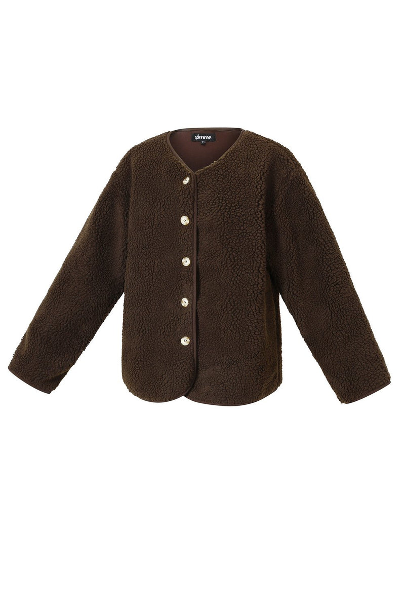 Jacke Teddy in Braun