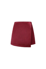 Satin Skort Ira in Burgunder