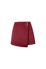 Satin Skort Ira in Burgunder