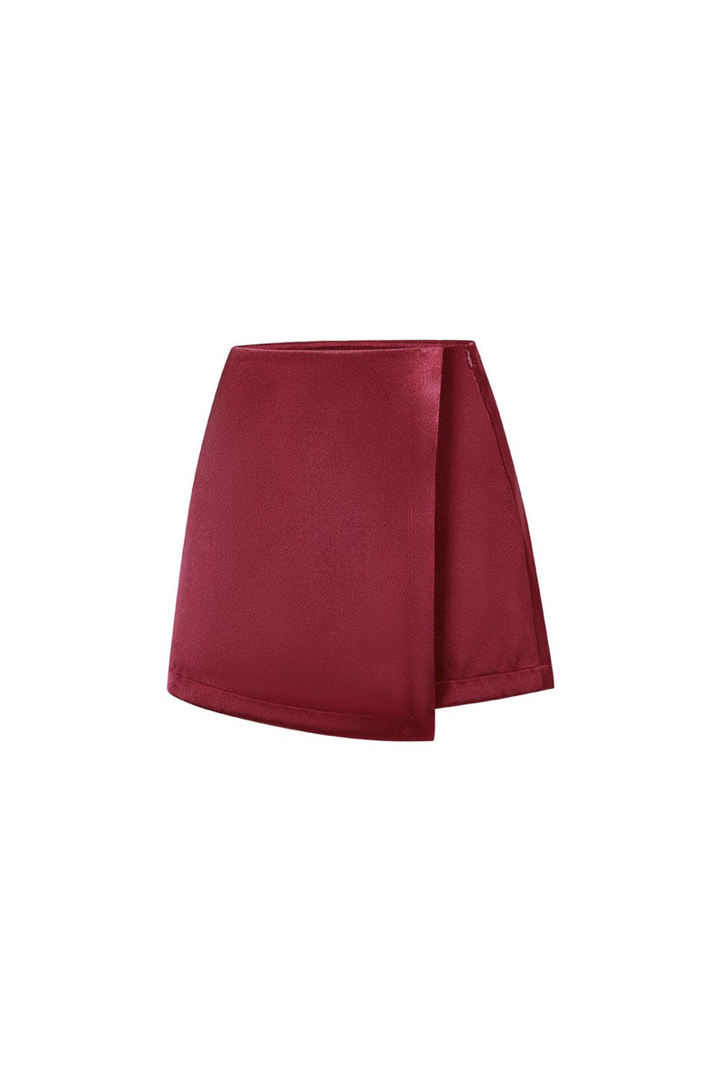 Satin Skirt Ira in Burgunder