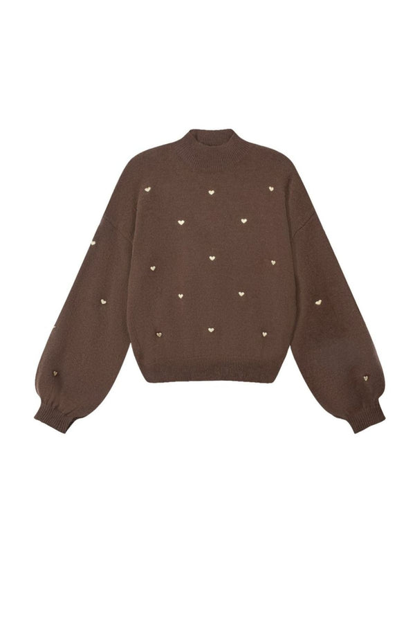 Pullover Herzi in Braun