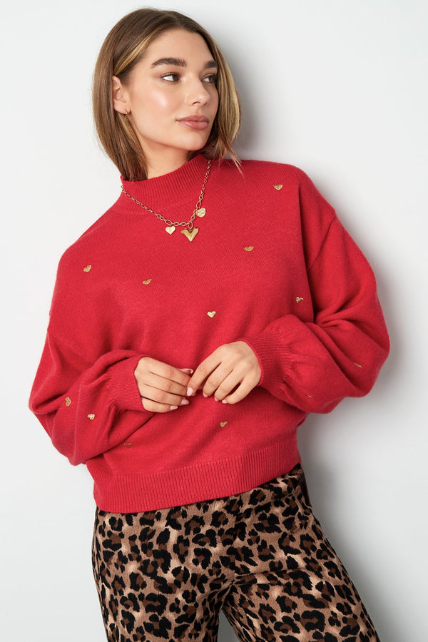 Pullover Herzi in Rot