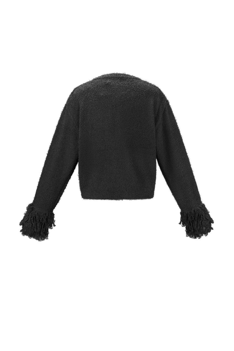 Cardigan Melli mit Fransen in Schwarz