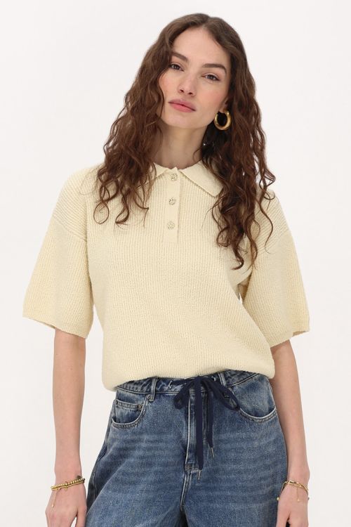 Bouclé-Polo in Beige