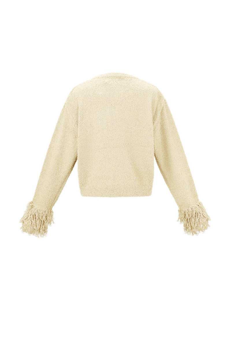 Cardigan Melli mit Fransen in Beige