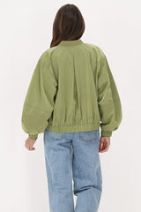 Grüne Bomberjacke aus Nylon