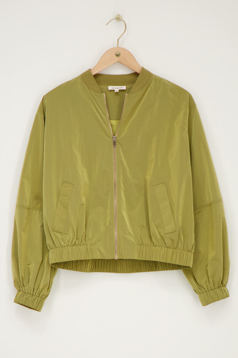 Grüne Bomberjacke aus Nylon