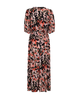 Kleid Lexey in Black w. Hot Coral