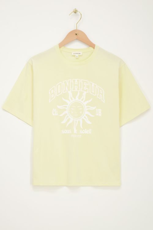 Gelbes T-Shirt Bonheur aus Baumwolle