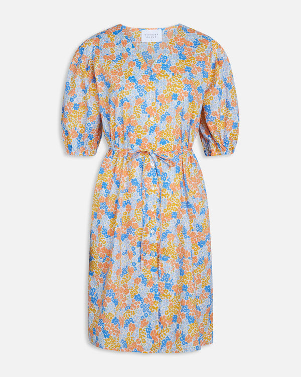 Kleid Elica-DR2 in Orange/ Blue Flower