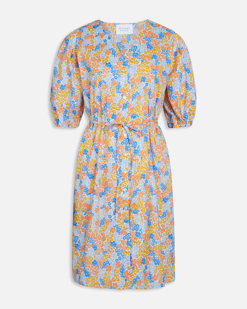 Kleid Elica-DR2 in Orange/ Blue Flower