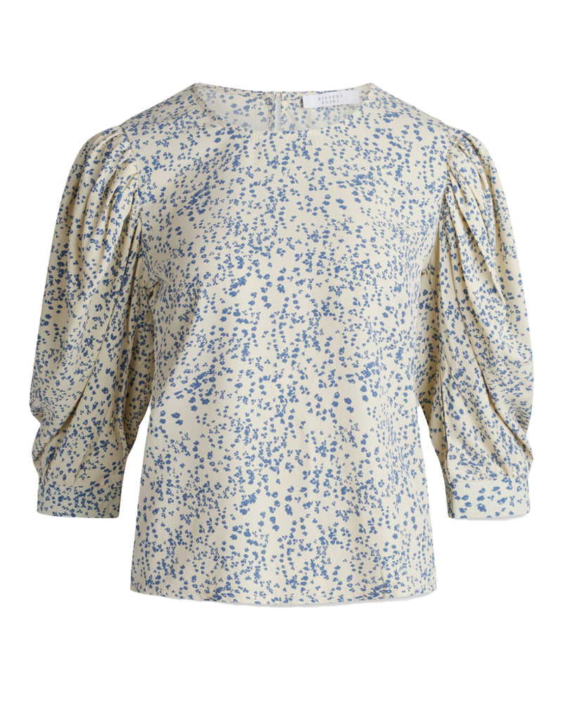 Bluse Gidy in Creme/Blue Flower