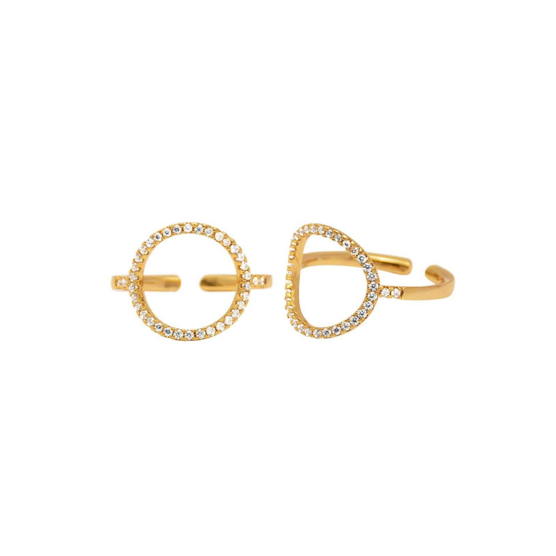 Ring Shimmer Round mit Zirconia Stein Gold - SHILA