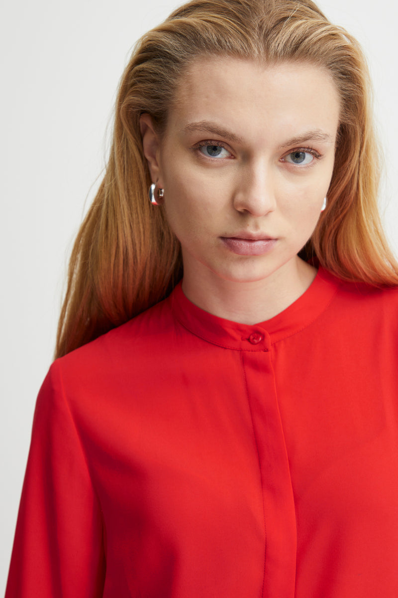 Bluse Cellani Long in Poppy Red