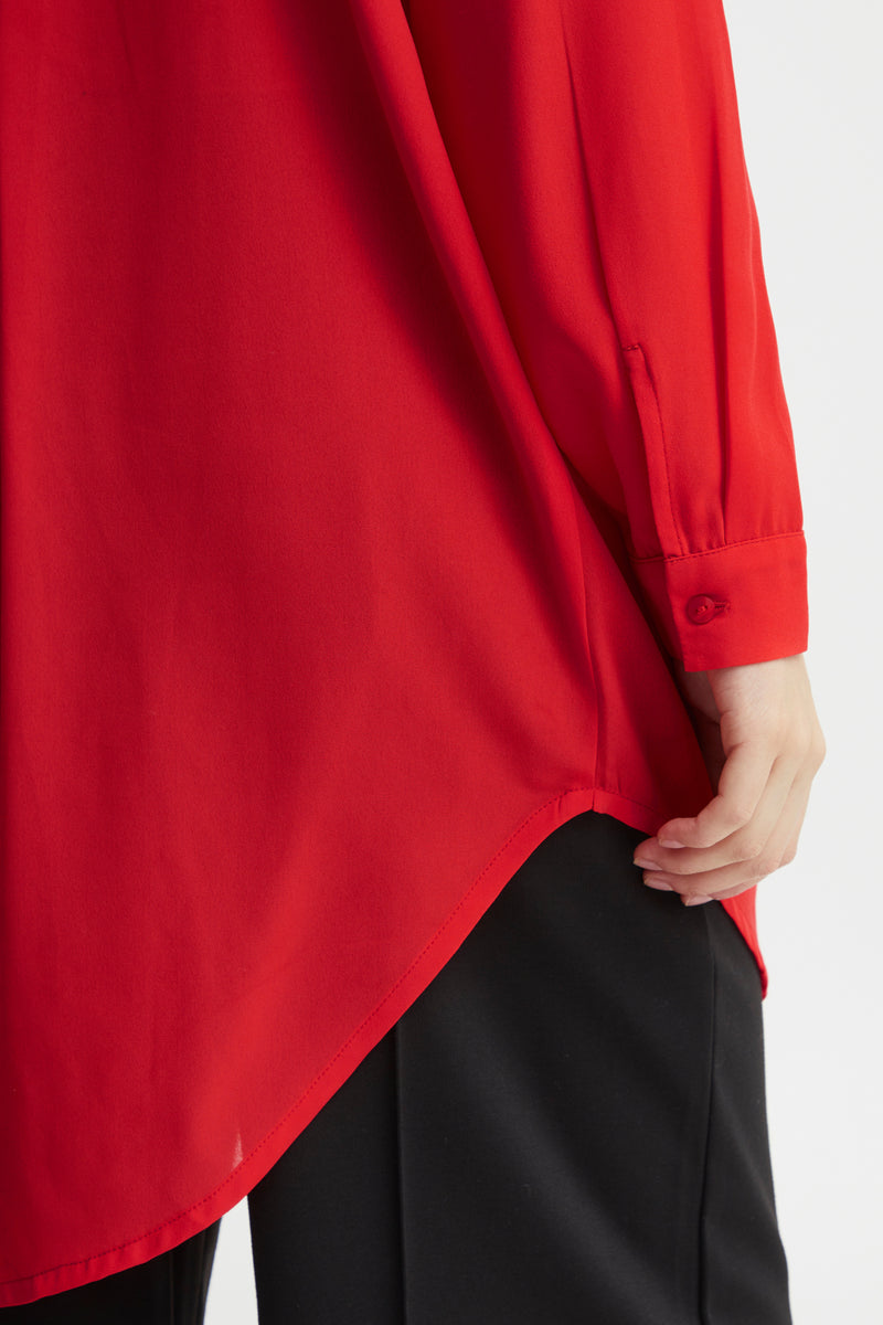 Bluse Cellani Long in Poppy Red