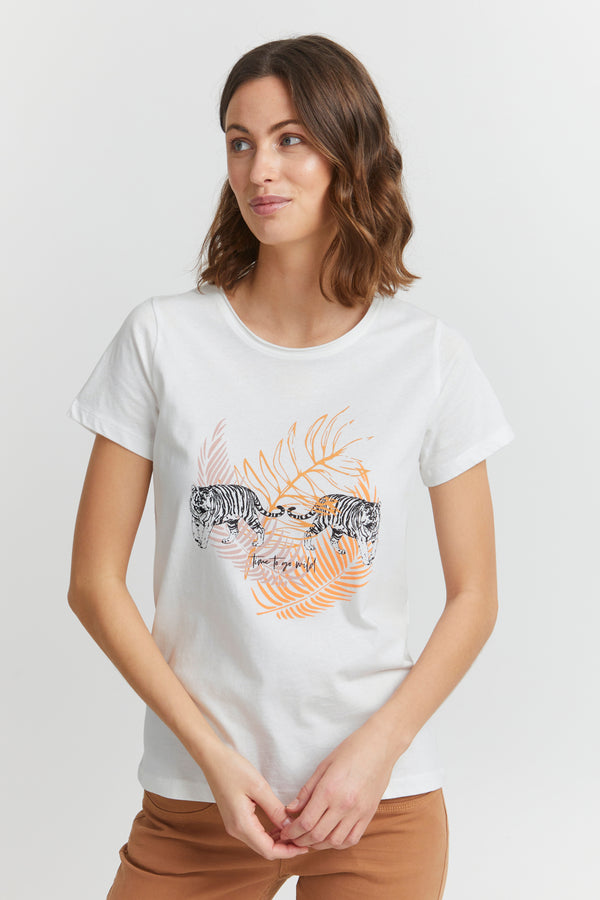 T- Shirt Suni von Fransa in Blanc de Blanc