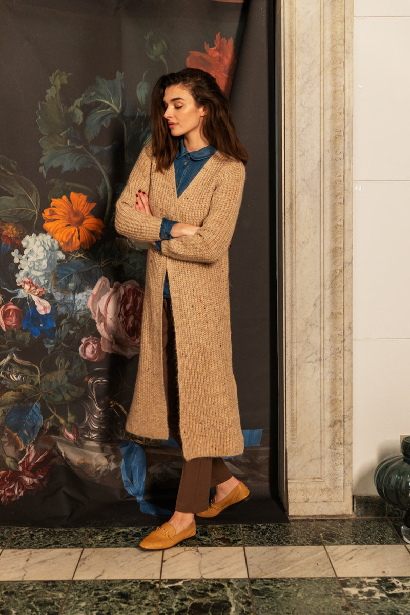 Cardigan Karen in Silver Mink Melange