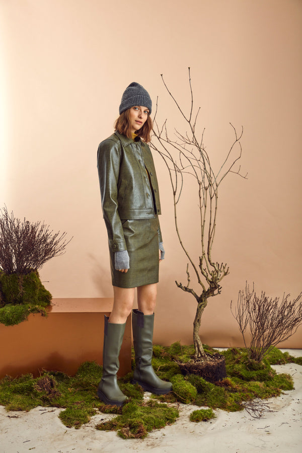 Lederjacke Eluka mit Krokoprint