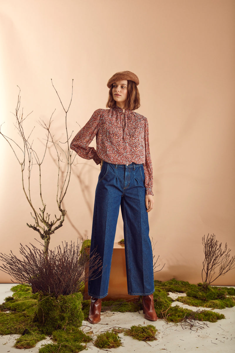 Bluse Fibba in Brandy Brown