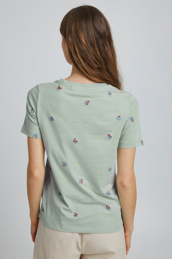 T- Shirt Teri in Aqua Grey Mix