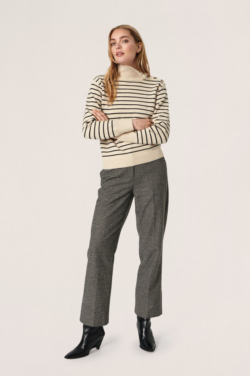 Pullover Lyrica Stripe in Sandshell and Black Stripe