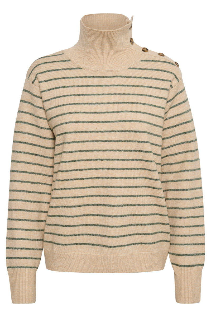 Pullover Lyrica Stripe in Sandshell and Black Stripe