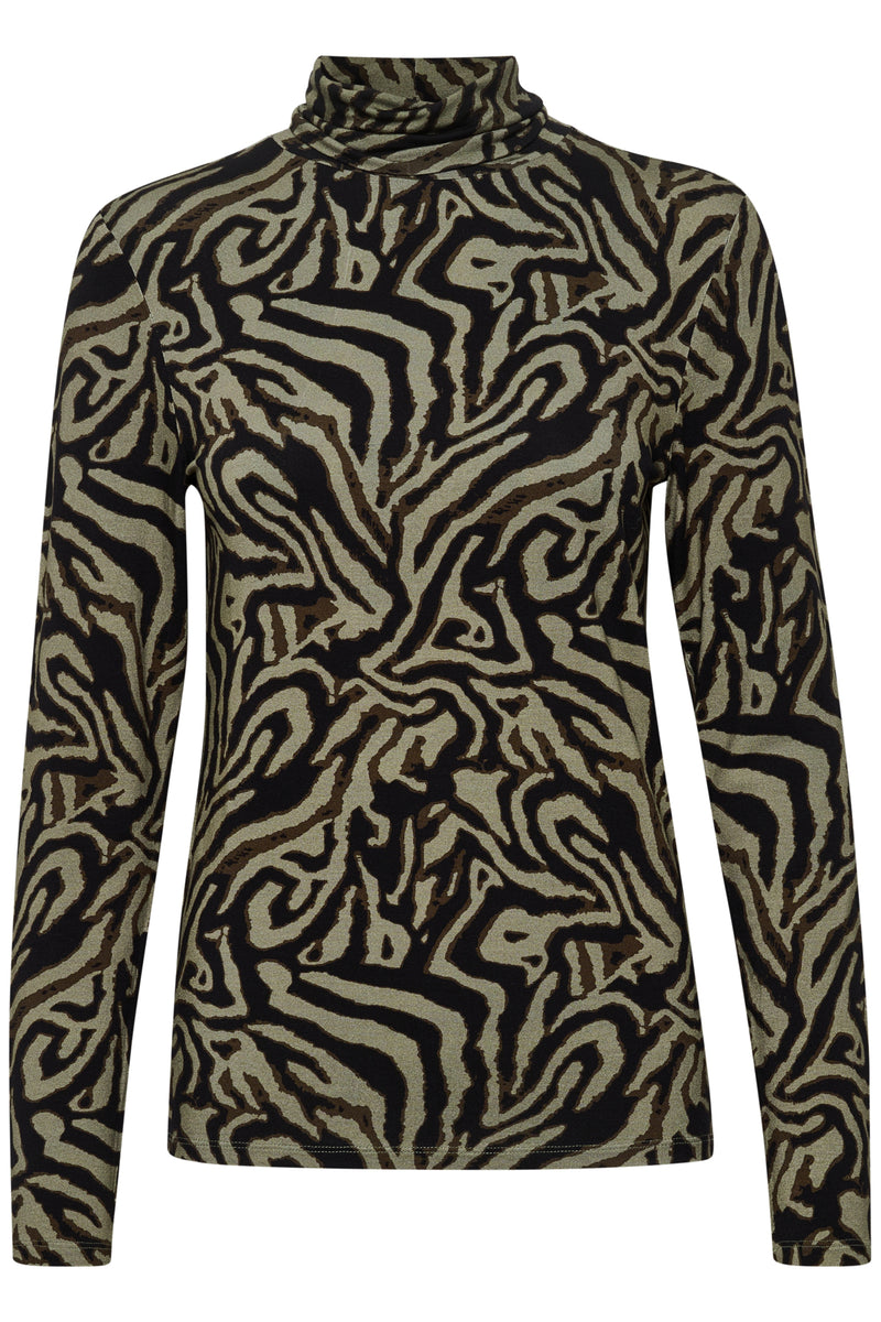Pullover Hanadi von in Green Animal Print