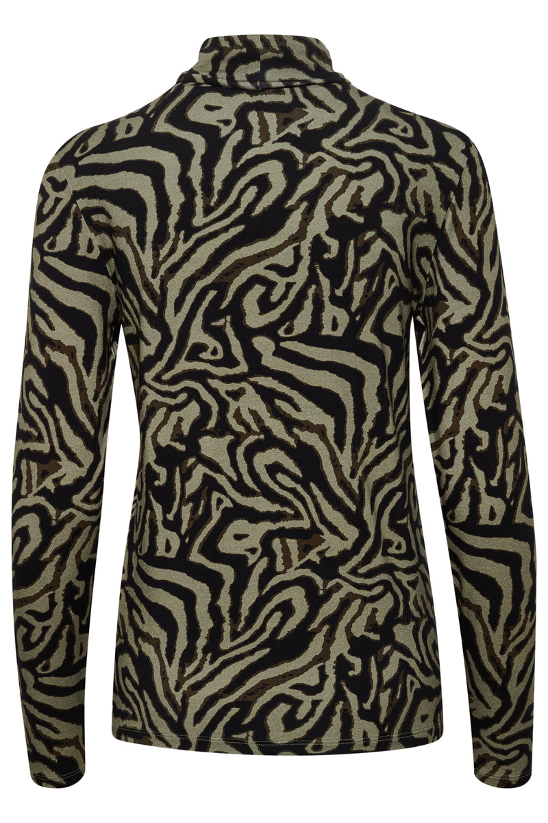 Pullover Hanadi von in Green Animal Print