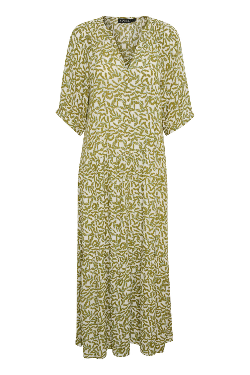 Kleid Zaya Flowy in Green Moss