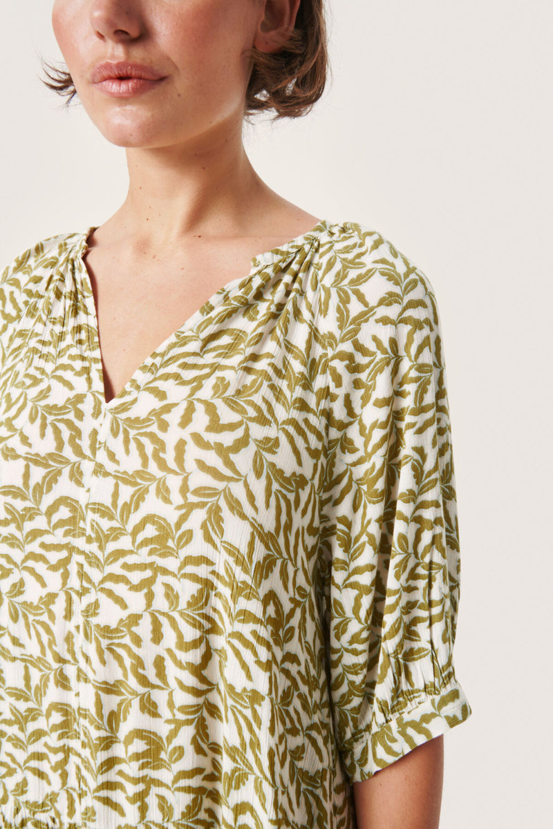 Kleid Zaya Flowy in Green Moss