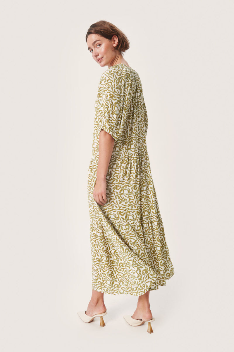 Kleid Zaya Flowy in Green Moss